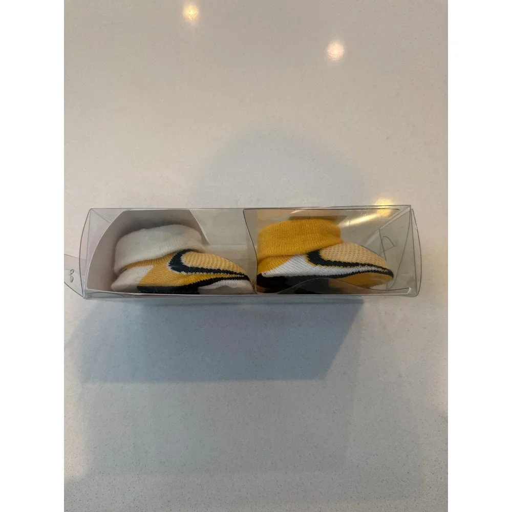 NFL Pittsburgh Steelers Infant Booties 2 Pair Set Gold White 0-3 Months New‎
